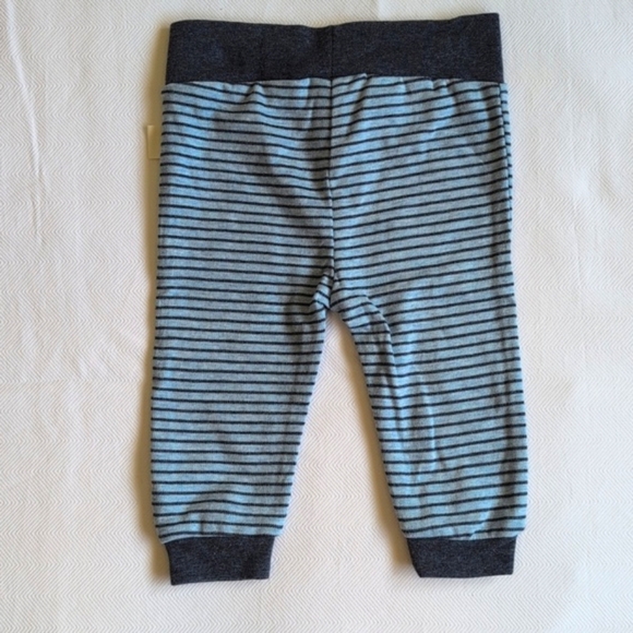 rabbit + bear organic cotton blue striped joggers pants 3-6 months baby boy - Picture 5 of 5